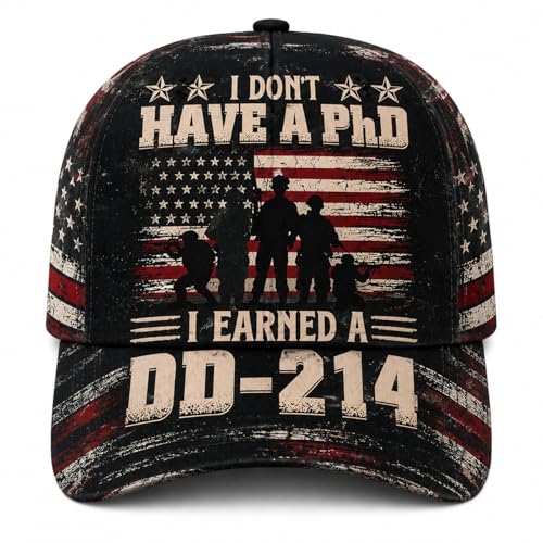 DD214 Hat Its A Veteran Thing Bald Eagle Patriotic US Flag Baseball Cap Military Retirement Gifts for Men Dad