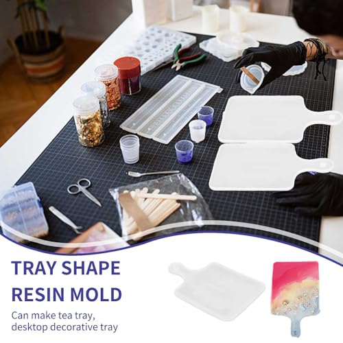 Cheese Board Epoxy Resin Mold Silicone Casting Mold Reusable 13x8.5x0.5in Rectangle Charcuterie Chopping Board Template Mould Silicone for Serving Platter - Image 2