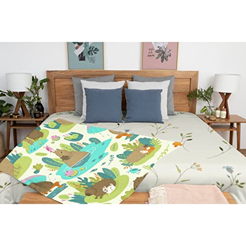 Artblanket Capybara On Jungle Green Throw Blanket Fannel Fleece Super Soft Funny Blanket Travel Throw Blanket For Bed Couch Sofa 60 X 50 Inch For Teen #TOP2