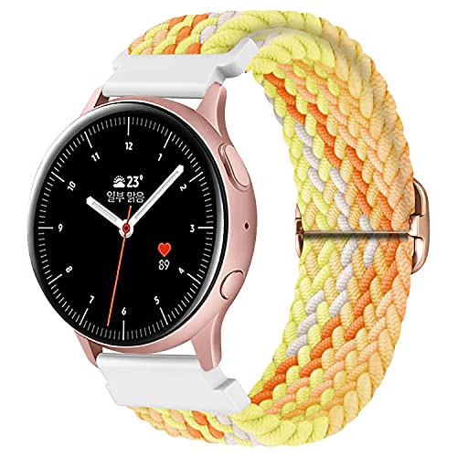 Loveband 20mm Watch Band Compatible with Samsung Galaxy Watch Active 2 40mm 44mm,Samsung Galaxy Watch 4,Galaxy Watch 4 Classic,Samsung Galaxy Watch 3 41mm,Adjustable Stretchy Braided Watch Band