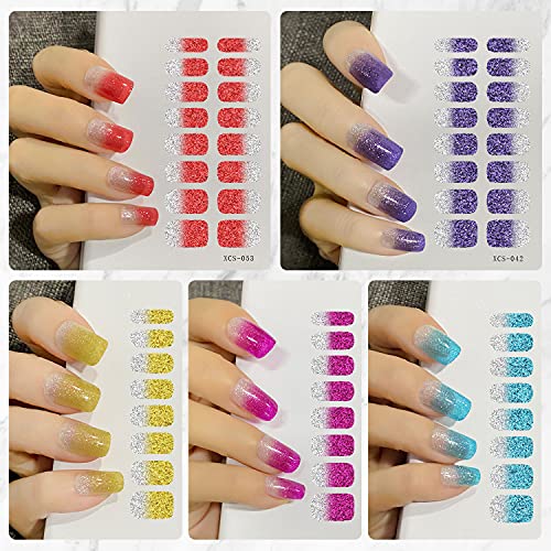 Nagellack Aufkleber, Farbverlauf Nagelsticker, 13 Blatt Selbstklebende Nagelkunst Aufkleber, Nail Art Aufkleber mit… – Bild 6