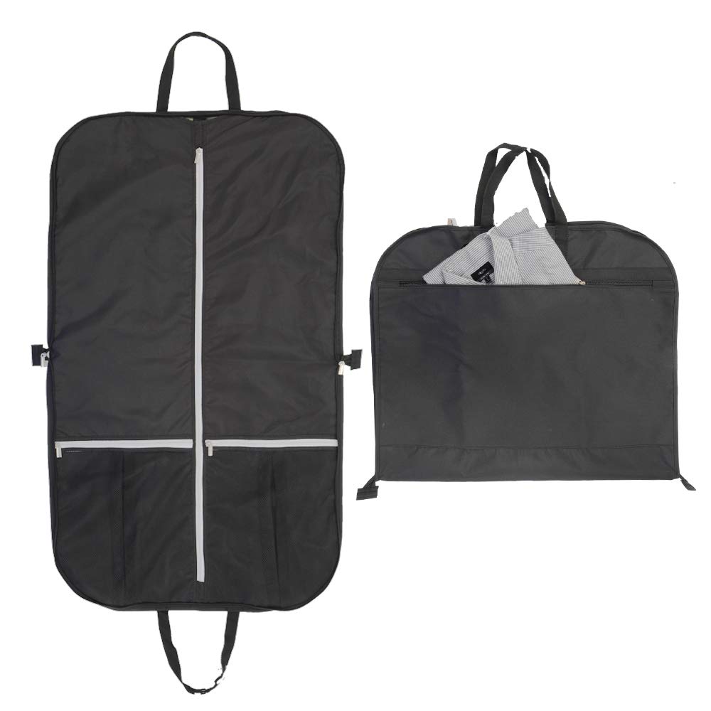25''（W）by 43''(L）Extra Wide Durable Suit Garment Bag with 3 extra Zipper Pocket (black)…