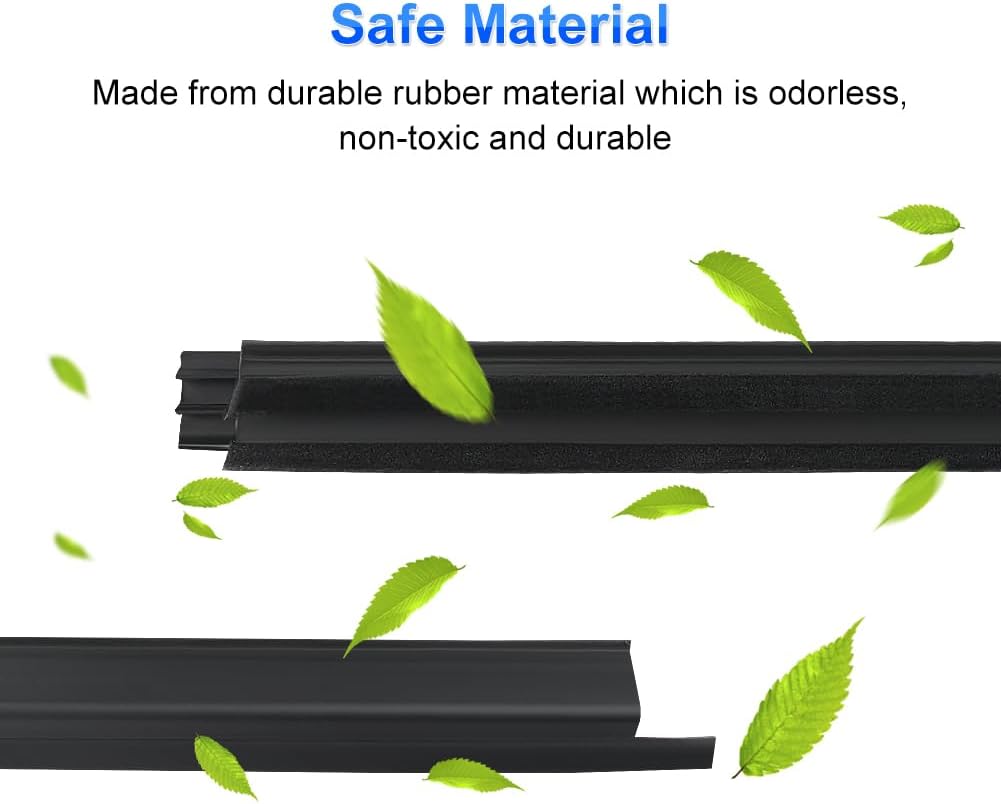 JDMON Weatherstrip Windows Trim Compatible with 1986-1994 Nissan Pickup D21 Hardbody, Door Outside Weather Stripping Moulding Trim Seal Belt, Replace 80820-01G00, 80821-01G00, 2PCS Black
