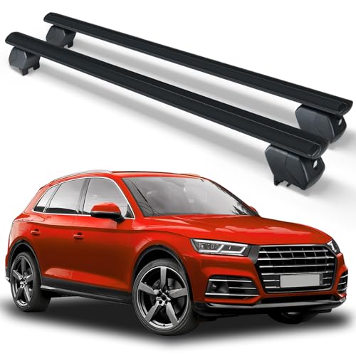 SUORTO Heavy Duty 300 LBS Roof Rack Cross Bars Compatible with 2009-2025 Audi Q5 with Side Rails, Adjustable & Lockable Crossbars Cargo Carrier Rooftop Top Luggage Cars SUVs