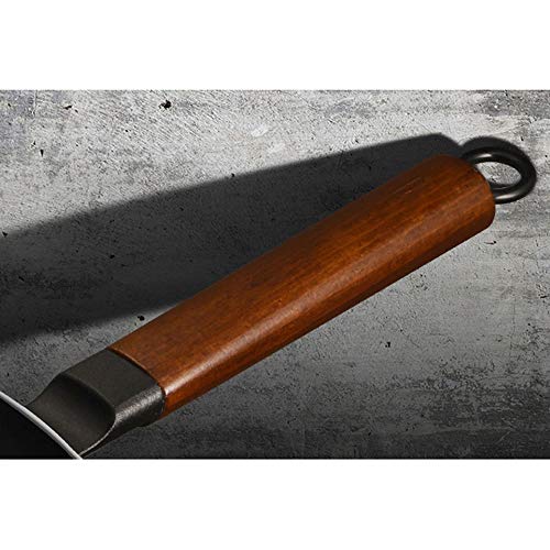 YPOSPDD ,Kochtopf, traditioneller handgefertigter Eisen-Wok, antihaftbeschichtete Pfanne, Nicht beschichtet, Gas- und Induktionsherd, Kochgeschirr, Küchentopf, Pfannen, Wok