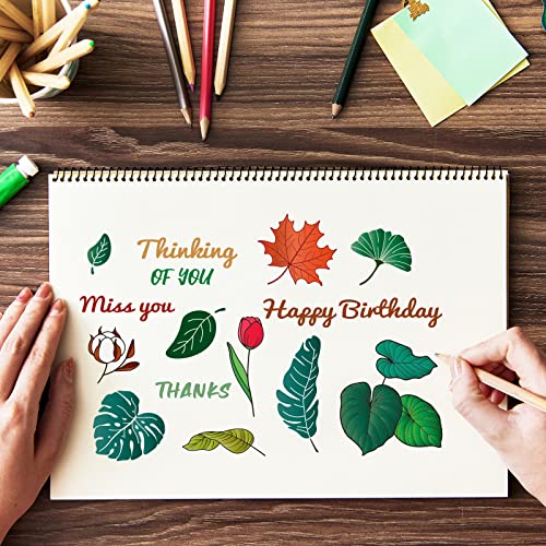 GLOBLELAND Foglie Modello Timbro trasparente