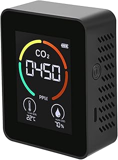 Digital Air Detector CO2 Air Detector Carbon Dioxide Detector Agricultural Production Greenhouse CO2 Monitor CO2 Sensor (Color : Black)