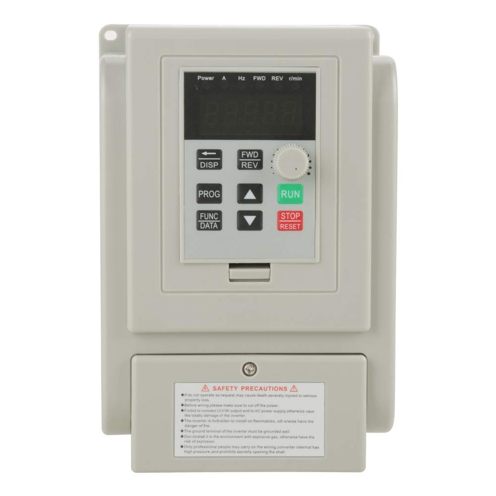 Nikou Inverter per Motori, 1,5 kW Regolatore di Frequenza VFD 220 V Variatore di Frequenza Regolatore Velocita per Motore Trifase, Ingresso Monofase Uscita Trifase, Protezione Multipla