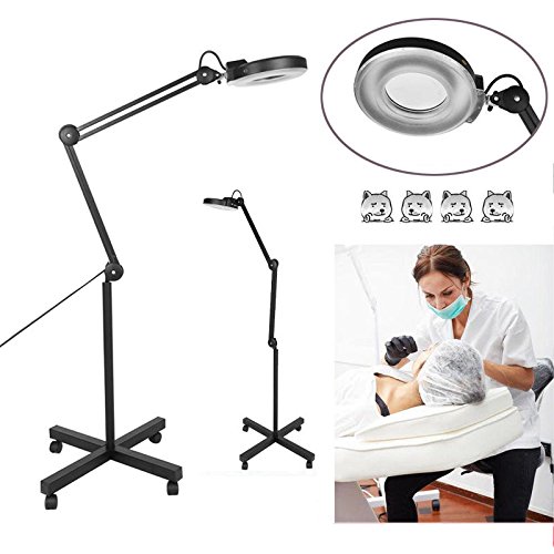 Preisvergleich Produktbild Lupenleuchte 15W LED Kaltlicht Lupenlampe 5 Dioptrien Standlupe Mit Stativ