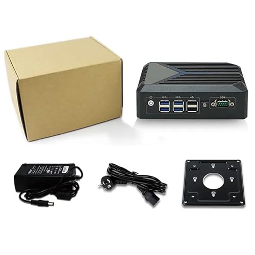 Partaker Fanless Mini PC, Desktop Computer, Intel Core J6412, Windows 11 Pro, C10, TPM2.0, 2 x LAN, 2 x HDMI, COM, SIM Slot, 8 x