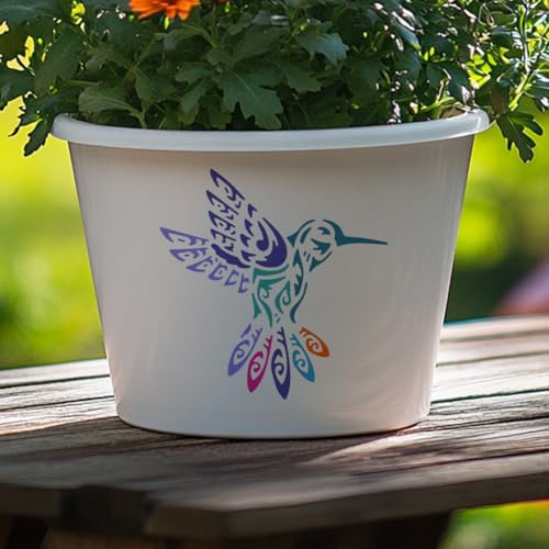 Plantillas de colibrí y mandala de 14 cm para pintar madera sin borrones 6