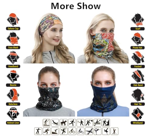 Image of VANCROWN Headband Neck Gaiter Head Wrap Headwear Face Mask Magic Scarf Bandana for Men and Women