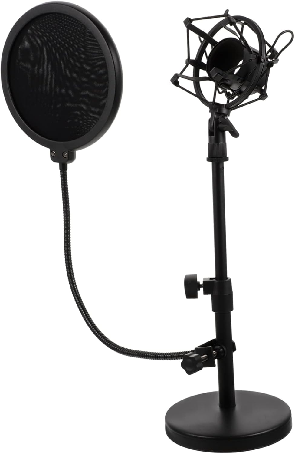 Microphone Stand with Acoustic Filter Desktop Mic Mount Pop Filter for Studio Recording