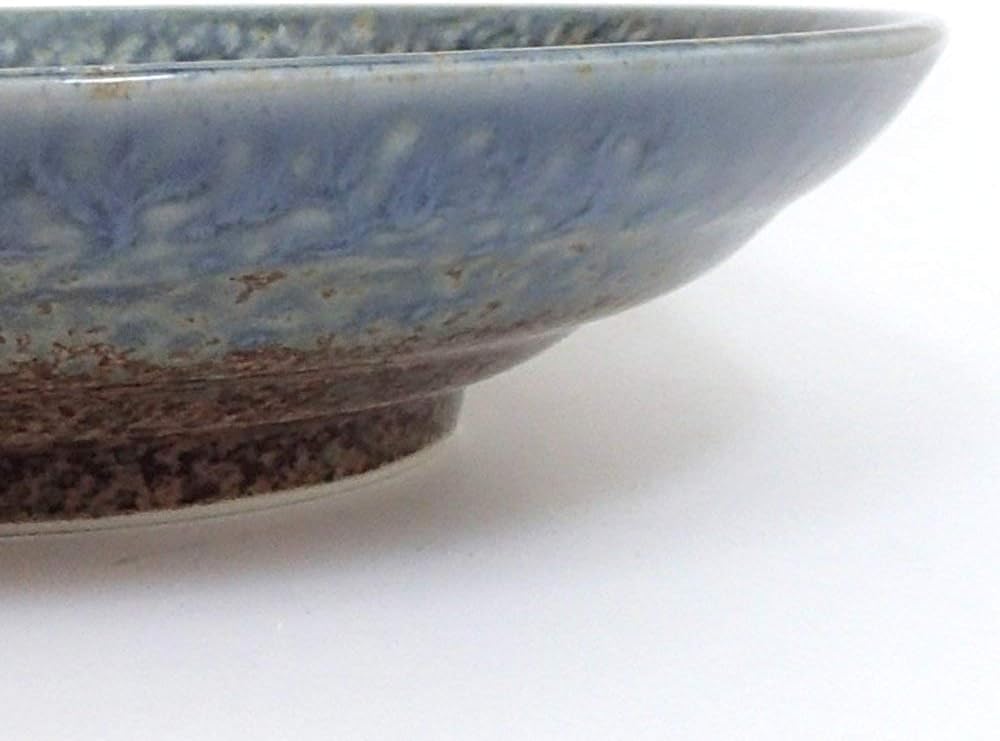 Japanisches Porzellan, 23,9 cm Durchmesser, Seen Blue Flame Servierschüssel für Nudeln, Nudeln oder Salat, Mino Ware Made in Japan M51411