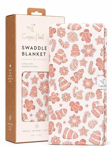 Image of Copper Pearl Swaddle Blankets for Newborns | Soft Stretchy Receiving Blankets for Boys and Girls | Large 46 x 46 Inch Baby Blankets | Lightweight and Breathable Swaddles | Gingerbread