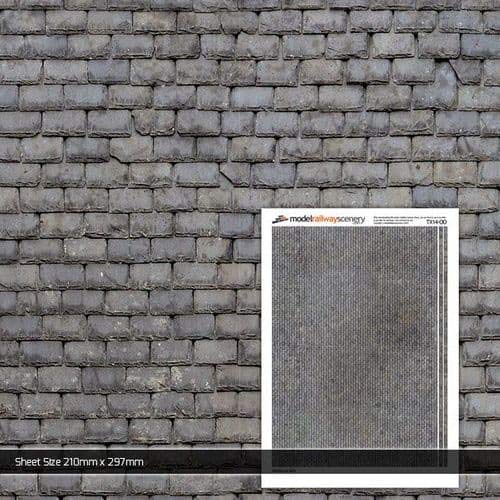 Scale Model SceneryTX014-OO Weathered Slate Roofing (Pack of 5) For OO Scale Model Railway Layouts & 1:76 Diecast Dioramas