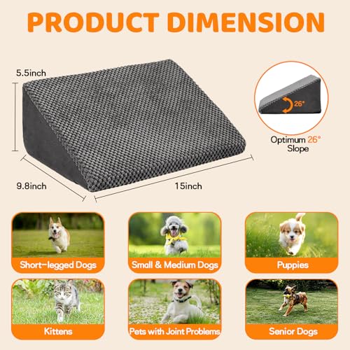 Update 40D Small Dog Steps/Stairs for Staircase, Foam Dog Pet Ramps for Small Dogs, Non-Slip Pet Ramps for Stairs Inside House, Stair Ramp for Injured Dogs Cats with Anti-Slip Strip, 6 Pack - Image 4