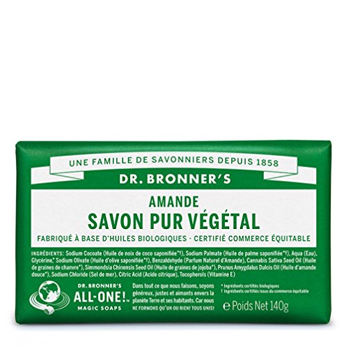 DR.Bronner's - Jabón sólido de almendras, 140 g