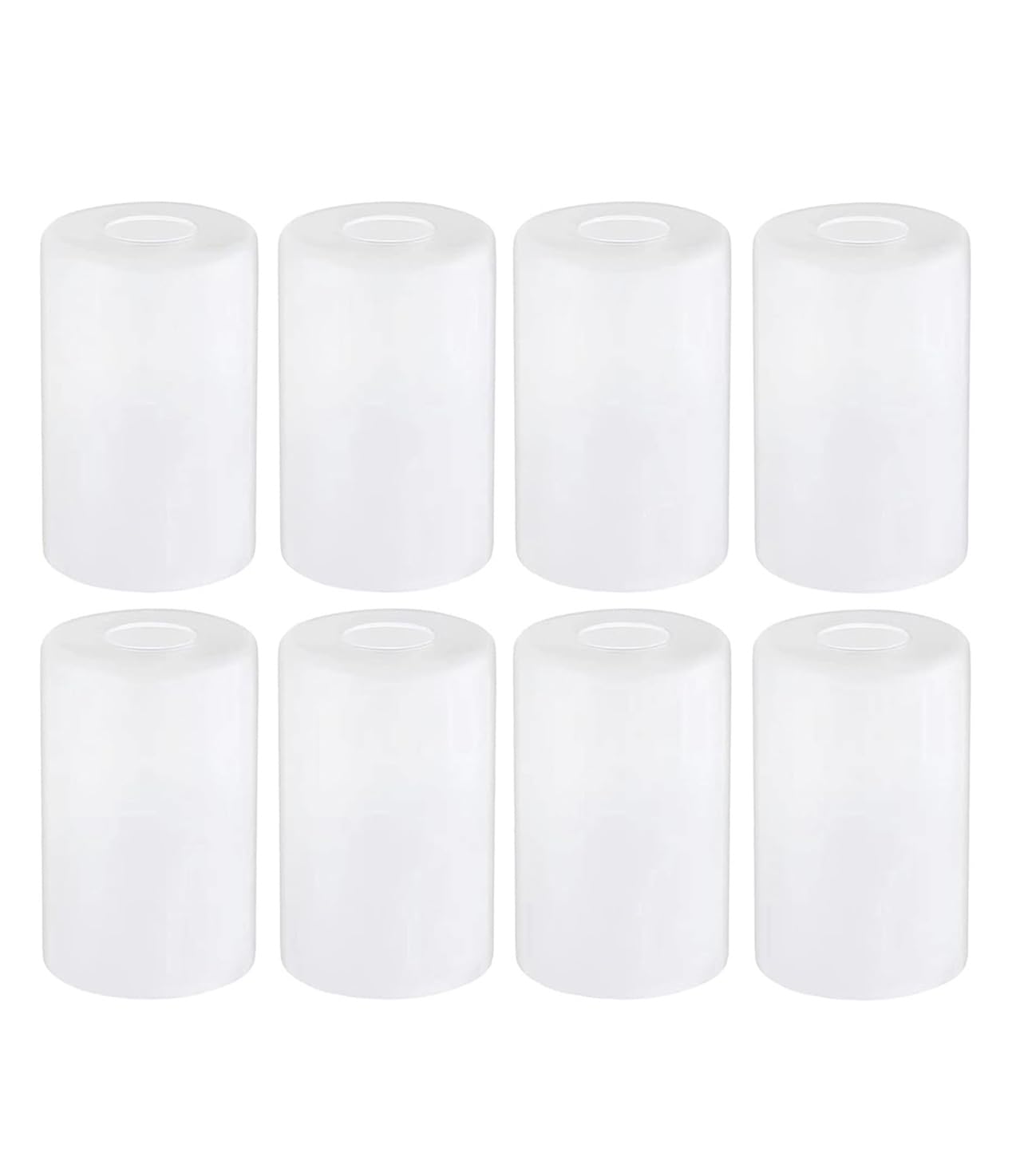Piano 8- Pack White Frosted Glass Light Shade?Glass Lamp Shade Replacements for Light Fixtures?Cylinder Globe Glass Shades Covers for Pendant Lights Chandeliers Wall Sconces Bath Vanity Lights