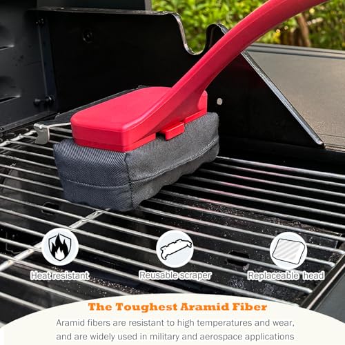 Image of Bristle Free Grill Brush for Outdoor Grill, Safe Non-Metal BBQ Grill Cleaner for Outdoor Grills & Griddles, Heat Resistant Grill Cleaning Brush Fit Weber Blackstone Traeger, Gift for Men Dad
