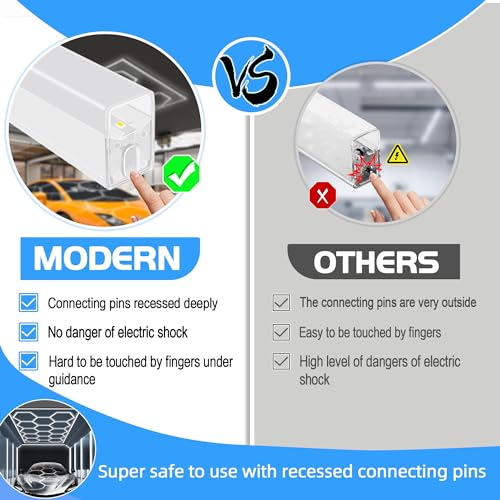 modern hexagon garage lights25 pack 216w 25920lm high brightness hexagon garage led lights for garage shopping mall workshop and car detailing shop etc   