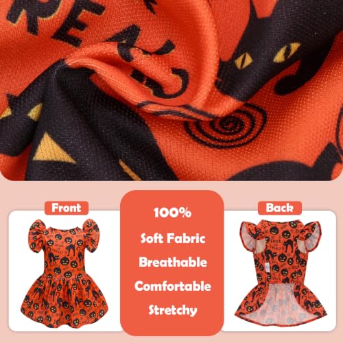 Image of CuteBone Frilly Dog Dress Princess Puppy Halloween Dresses with Ruffled Sleeves Cat Clothes Outfit for Small Dogs Girl Pet Apparel FX23XXS