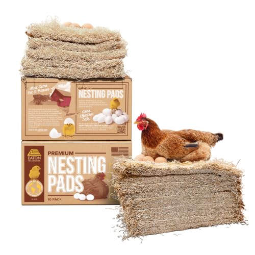 Eaton Pet and Pasture, Premium Laying Hen Nesting Pads, USA Grown & Sustainably Harvested, 13 x 13 (10 Pack)
