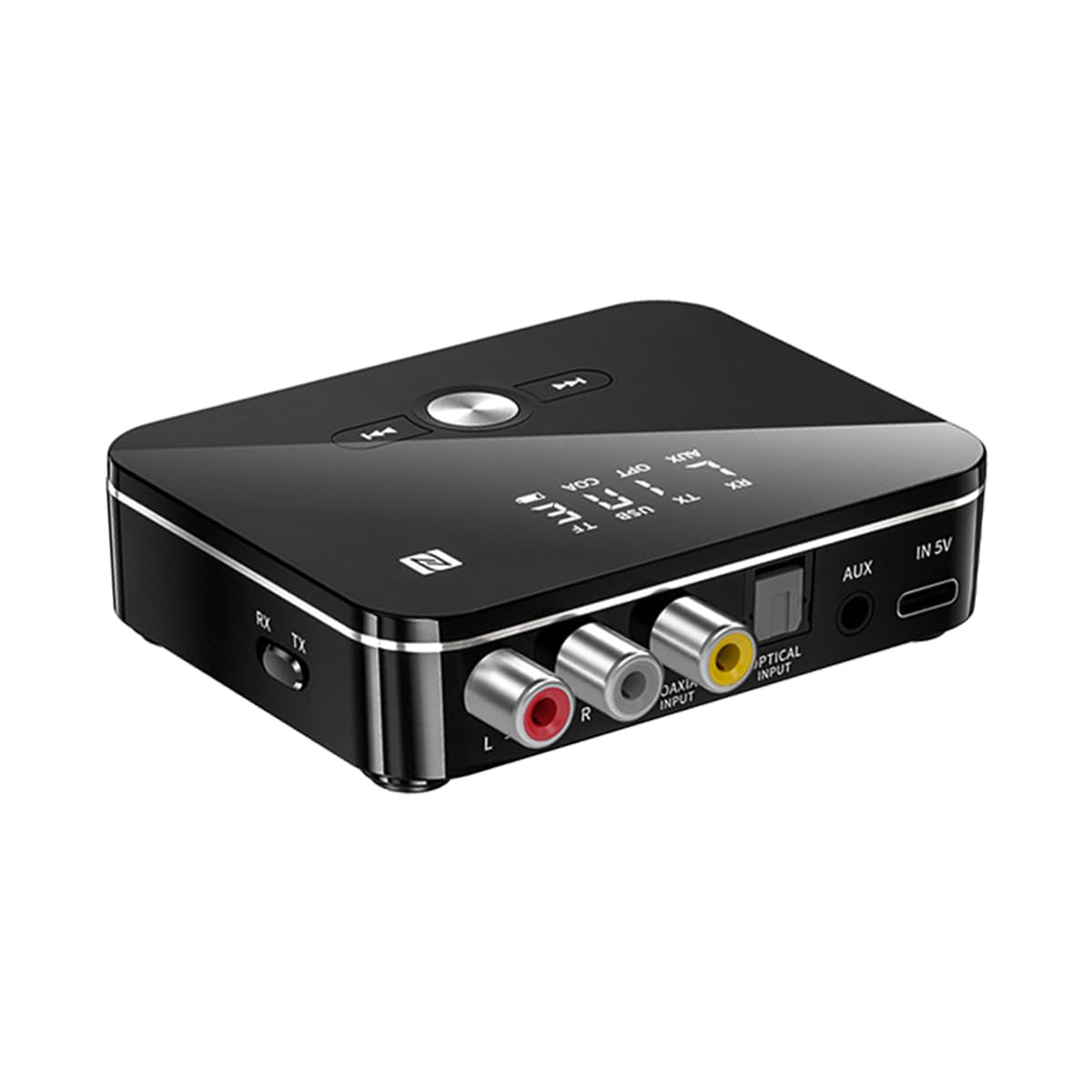 Adattatore Bluetooth 2 in 1 Trasmettitore Bluetooth 5.0 + Ricevitore Bluetooth Portatile e Ricaricabile Sei Interfacce AUX RCA Digitale Ottico/Coassiale USB/TF Supporto NFC con Telecomando