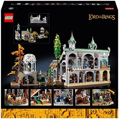 LEGO Icons WŁADCA PIERŚCIENI: RIVENDELL, duży zestaw klocków dla dorosłych z 15 minifigurkami, w tym Frodo, Sam i Bilbo Baggins, replika Rivendell, prezent na prezent, 10316