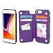 Gear Beast iPhone 8 / 7 Wallet Case, Top View Flip Folio For iPhone 8/7 Slim Protective PU Leather Case 4 Slot Card Holder including ID Holder for Men & Women, Free Screen Protector - Purple