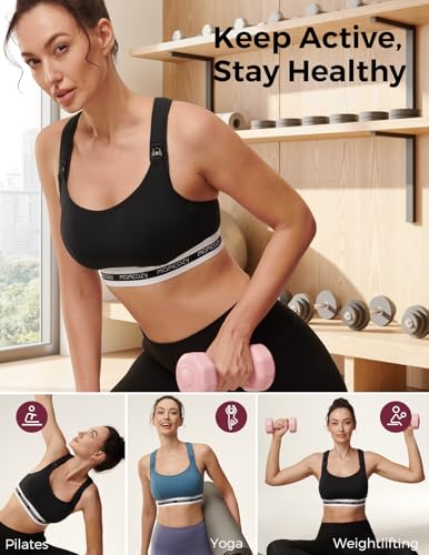 Momcozy Nursing Bras for Breastfeeding, FB011 Low-Impact Nursing Sports Bra Support Maternity Pregnancy Padded Wireless Bra4