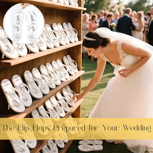 24 Pairs Bulk White Flip Flops for Wedding Sandals Guest Bridesmaid Assorted Size Sandals Bride Flip Flops with Organza Bags Hotel Guest Spa Slippers2