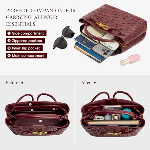 Woven Tote Bag for Women Leather Shoulder Handbag Designer Top Handle Purses4