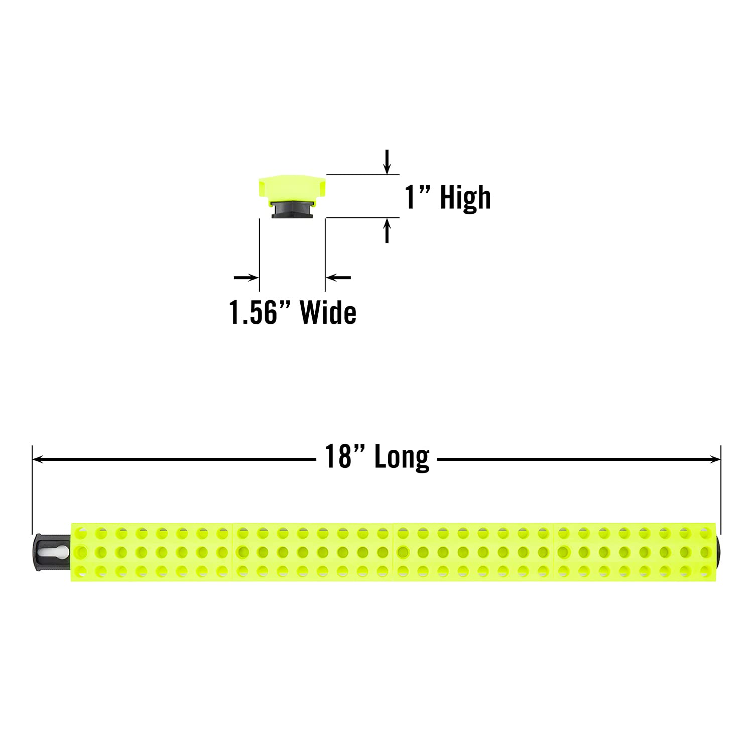 Ernst Manufacturing 96 Magnetische Bitstange, 6,35 mm Sechskant-Schraubendreher-Bit-Aufbewahrung, Werkzeug-Organizer – Schwarz/Hi-Viz