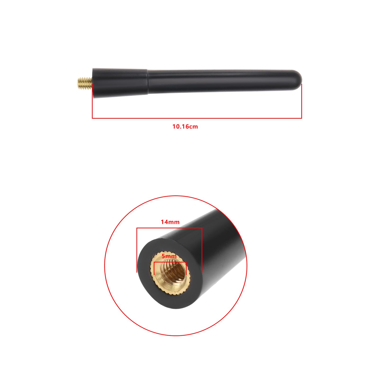 Lot De 2 Antennes Radio 4 Pouces Pour Voiture - Compatible BMW Série 1 Et 6 | Filetage M5, Installation Facile