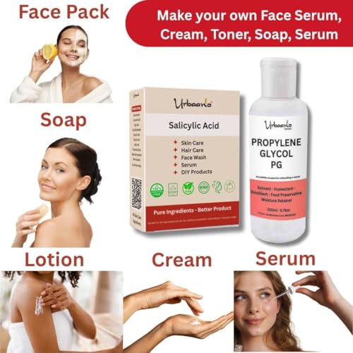 Image of Propylene Glycol & Salicylic acid Combo for making DIY Face Wash, Serum, Soap Skin Care (200ml + 100gm)