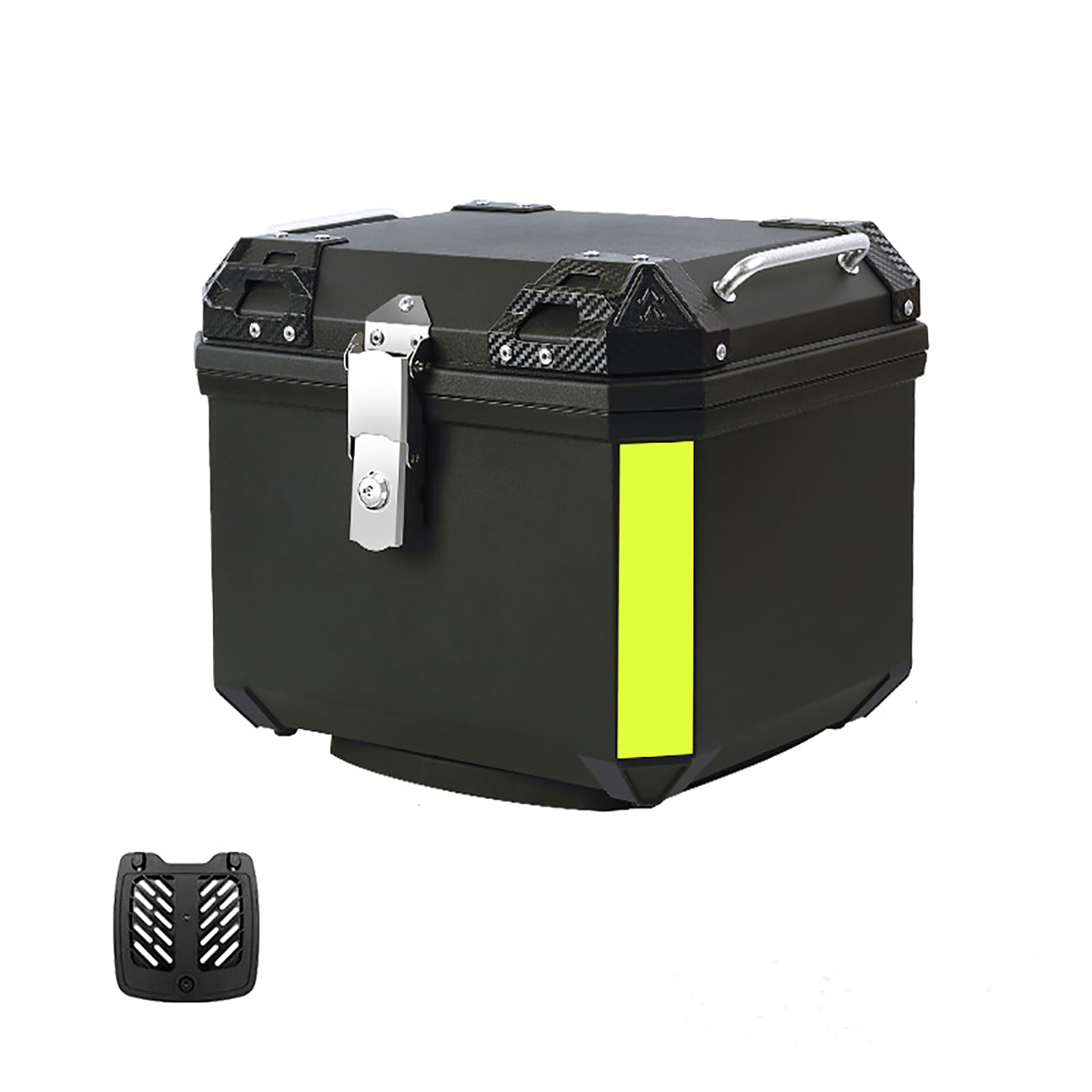 Baúl de Moto con Cierre de Seguridad, Resistente al Agua, Cierre rápido, Accesorios universales para Moto, Adecuado para Guardar Cascos y Equipaje Grande 45L Black