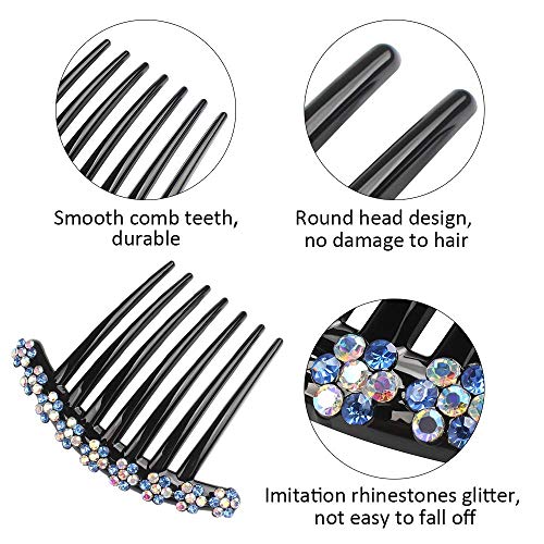 4 Pezzi Pettine per Capelli con Strass Denti in