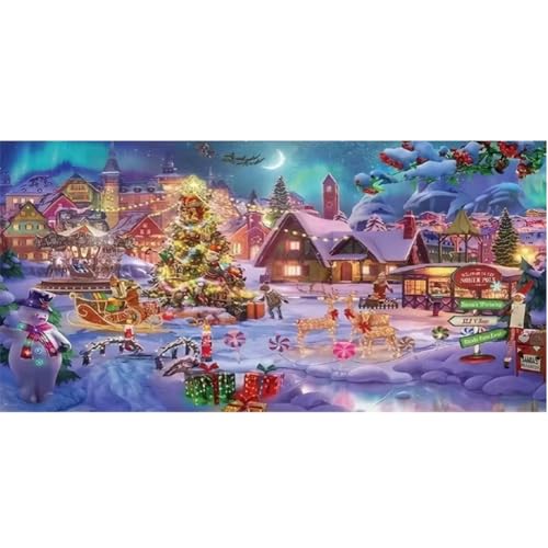CXYQLC DIY 5D Christmas Diamond Painting Kits for Adults Diamond Art Christmas Landscape Diamond Painting Full Drill Crystal Rhinestone Embroidery Craft Kits for Home Wall Decor Gifts 11.8x11.8inch