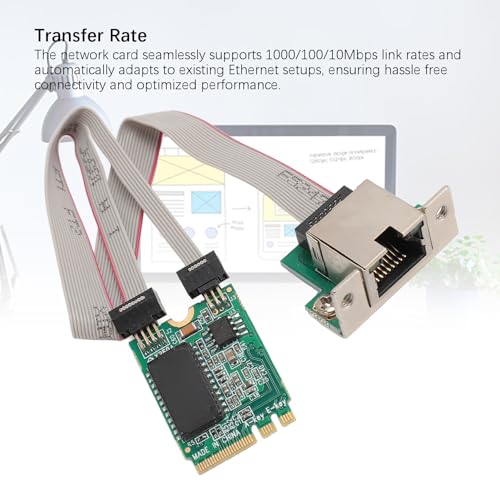 Tarjeta de red M.2 A + E de Gigabit Ethernet con puerto único RJ45 y chip I210AT para computadoras industriales miniatura 2
