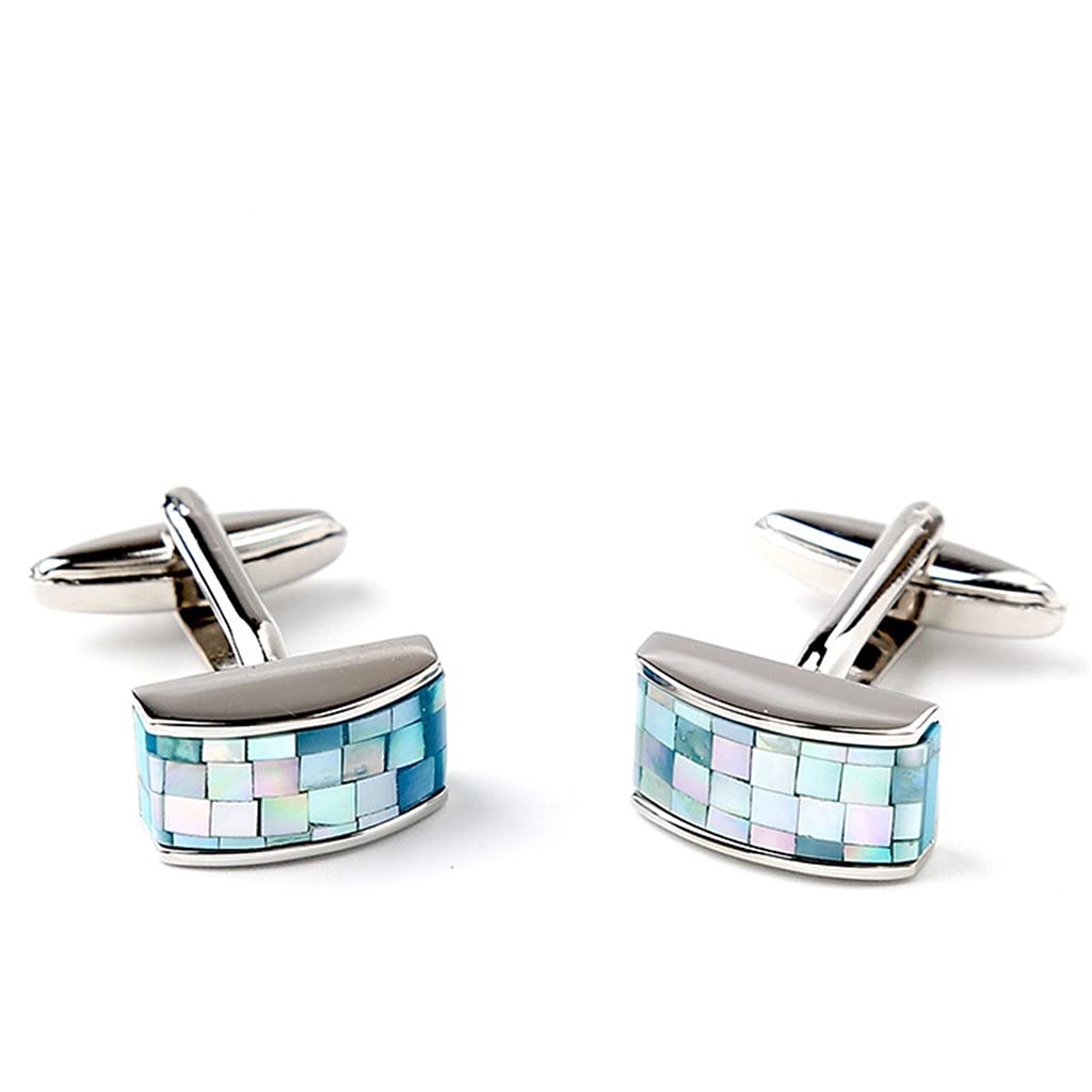Gemelos de camisa francesa para hombre, conchas de colores naturales, puños de camisa ligeros de alta gama para mujer, clavos para puños