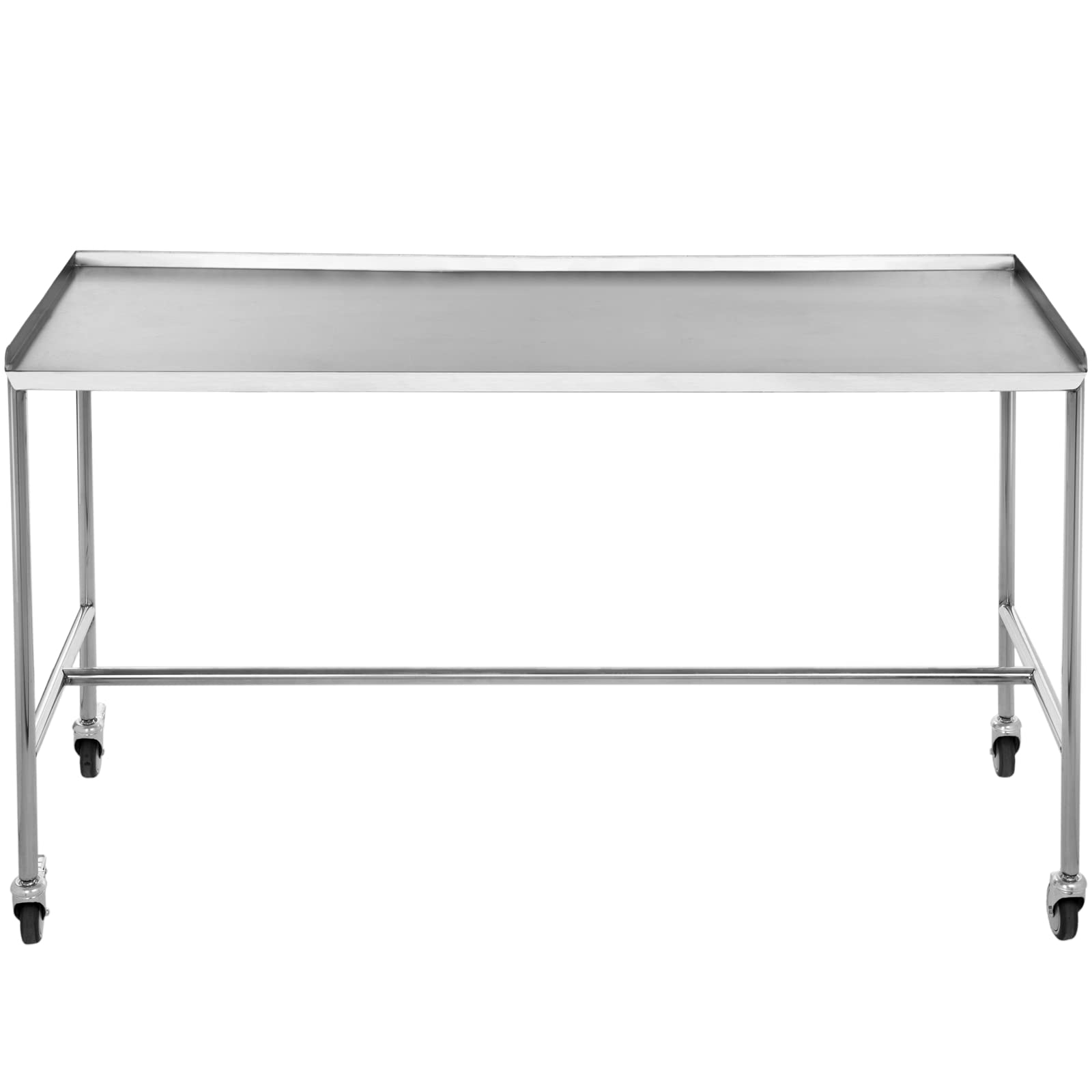 PrimeMatik - Mesa Rectangular para Instrumental quirúrgico en Acero Inoxidable 120 x 50 x 84