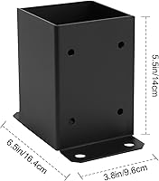 Vista 2 de Colinktool Base de poste, base de poste de 4 x 4, 3 piezas, tamaño interior de 3.5 x 3.5 pulgadas, soporte de poste de 2.5 libras, anclaje de poste