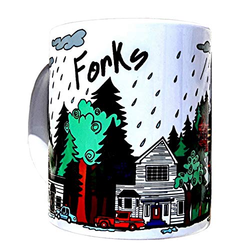 TWILIGHT Movie Fan Mug - Bella and Edward FORKS WASHINGTON - Twihard Vampire Ceramic Coffee Cup