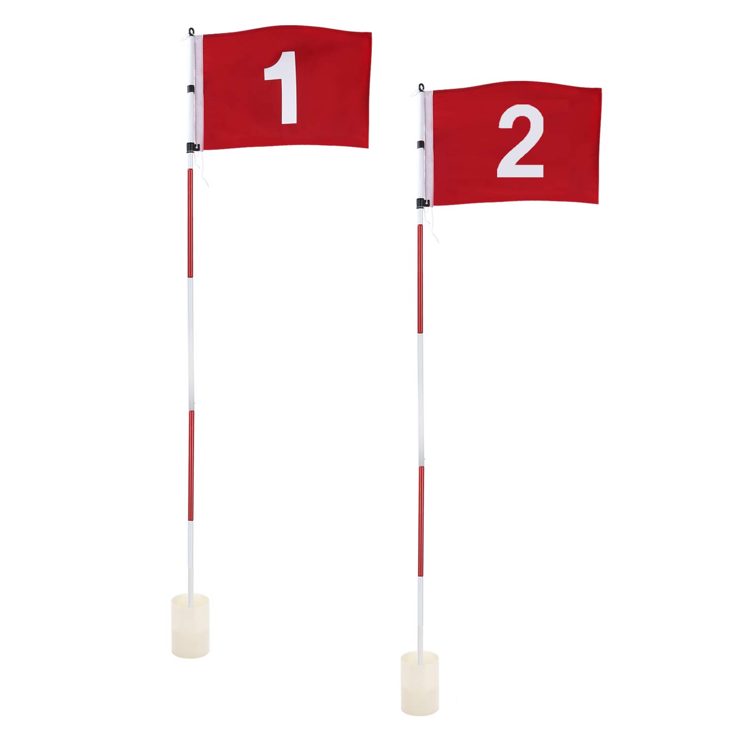 KINGTOP Golf Flagsticks Pro, Putting Green Flags Hole Cup Set, All 6 Feet, Golf Pin Flags for Drivin