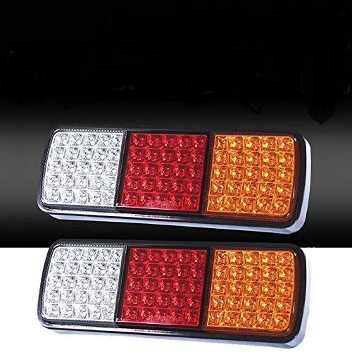 Rokoo 2 stuks led-achterlichten 12 V achterrem 75 LEDs aanhanger vrachtwagen boot lichten