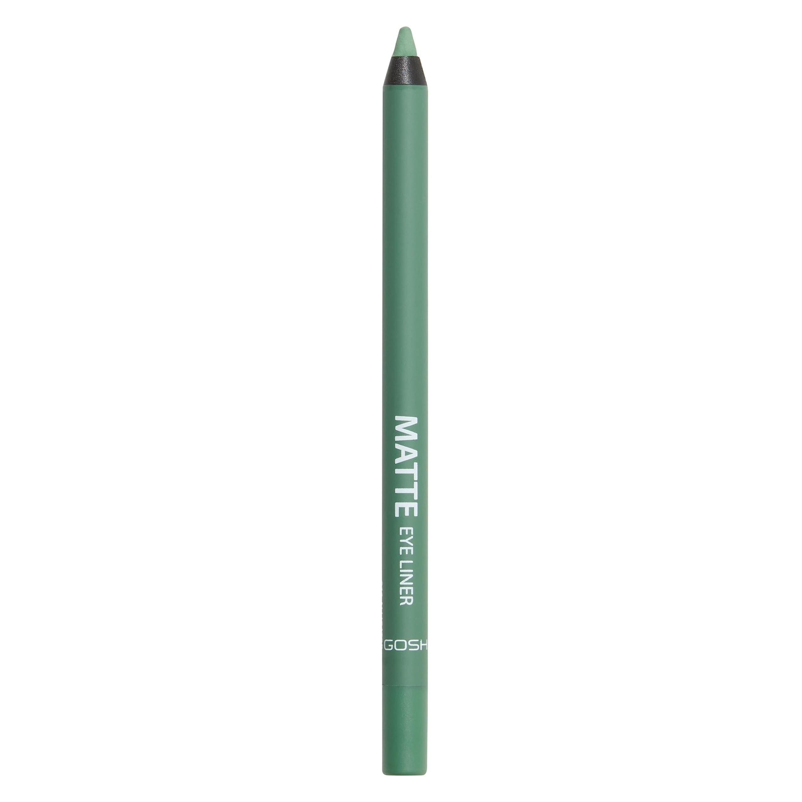 GOSH Bright Green Eyeliner Matte I Waterproof Eyeliner Pencil I Soft & Creamy for Easy Application I Highly Pigmented Eye Pencil I Longlasting & Transferproof I Vegan & Perfume-free I 011 Alligator
