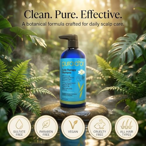 Image of PURA D'OR Scalp Therapy Shampoo for Dryness and Buildup Care, 16oz