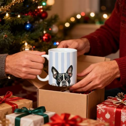 Taza de cerámica Boston Terrier 11 onzas miniatura 3