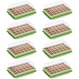 WELLGRO Mini Gewächshaus für 24 Pflanzen - ca. 27x19x10 cm (LxBxH) je Zimmergewächshaus, grün/transparent, Kunststoff/Zellulose - Menge wählbar, Stückzahl:8 Stück